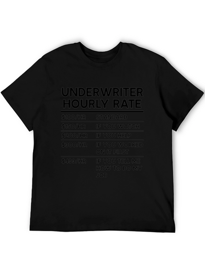 Camiseta Underwriter Hourly Rate - Humor Financiero