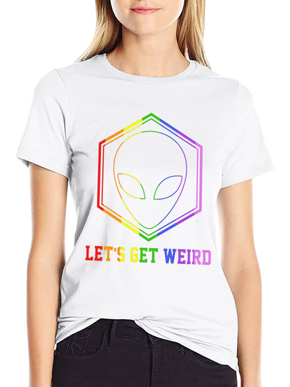 Camiseta Negra Alienígena LGBTQ Lets Get Weird