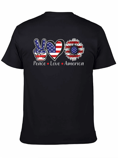 Camiseta Americana: Paz Amor USA