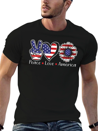 Camiseta Americana: Paz Amor USA