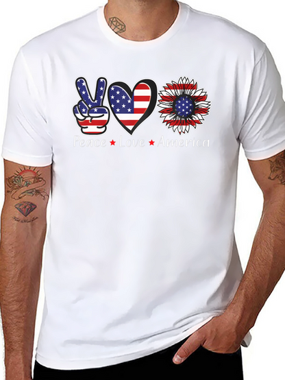 Camiseta Americana: Paz Amor USA