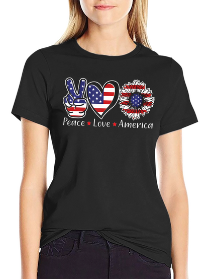 Camiseta Americana: Paz Amor USA