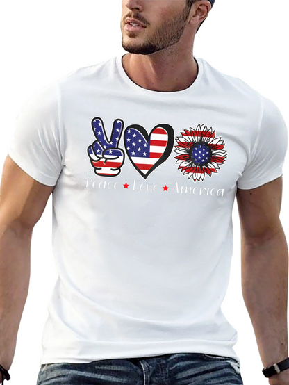 Camiseta Americana: Paz Amor USA