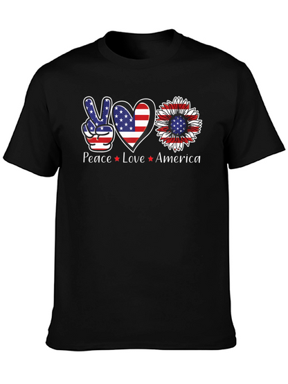 Camiseta Americana: Paz Amor USA