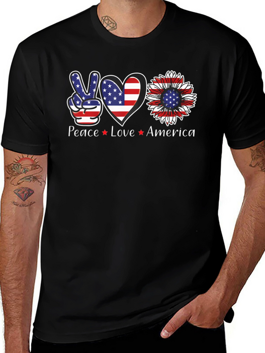 Camiseta Americana: Paz Amor USA
