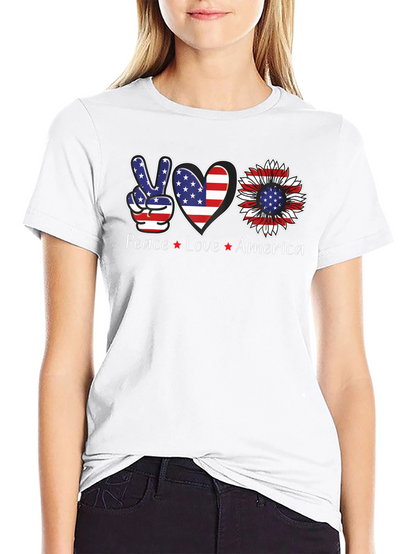 Camiseta Americana: Paz Amor USA