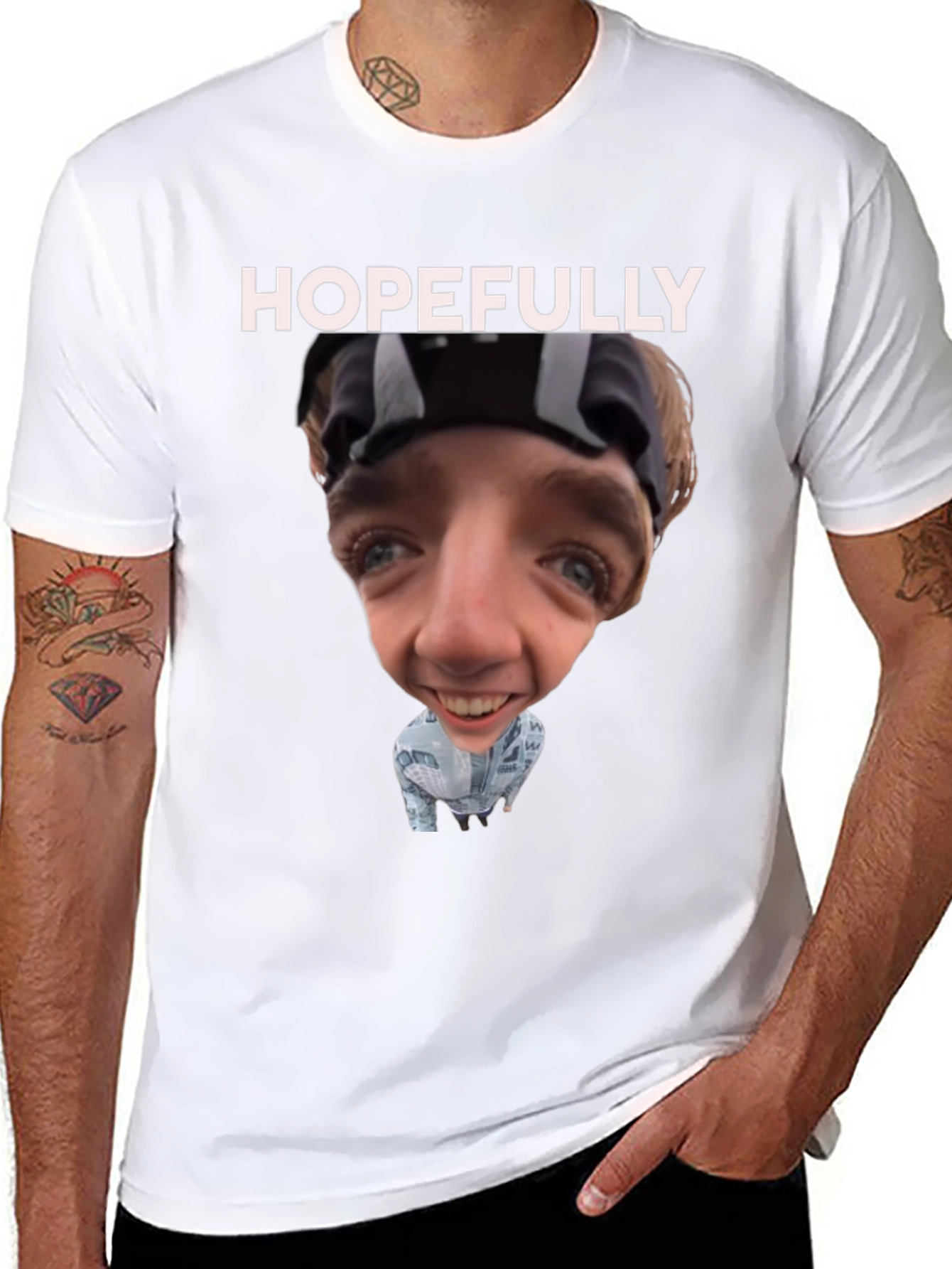 Camiseta Negra Humorística Hopefully