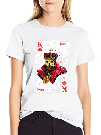 Camiseta Negra Rey Esqueleto Baraja