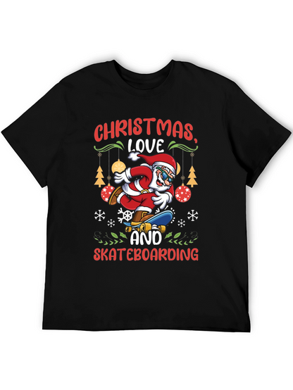 Camiseta Navideña de Santa Skateboarding