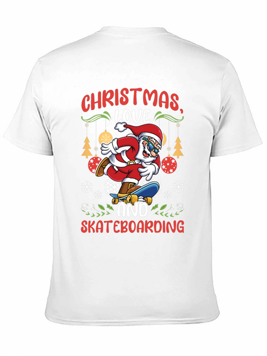 Camiseta Navideña de Santa Skateboarding