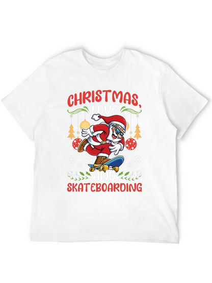 Camiseta Navideña de Santa Skateboarding