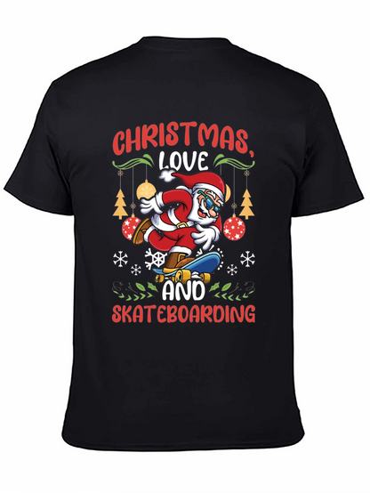 Camiseta Navideña de Santa Skateboarding