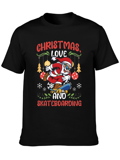 Camiseta Navideña de Santa Skateboarding