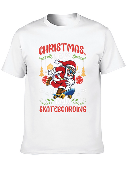 Camiseta Navideña de Santa Skateboarding