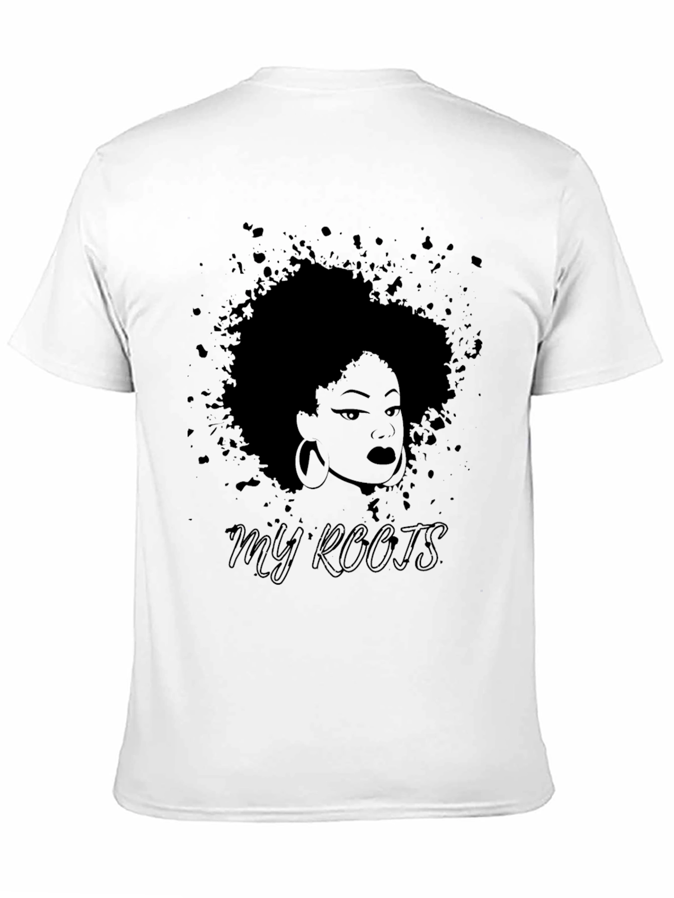 Camiseta Negra Mis Raíces con Diseño Afro