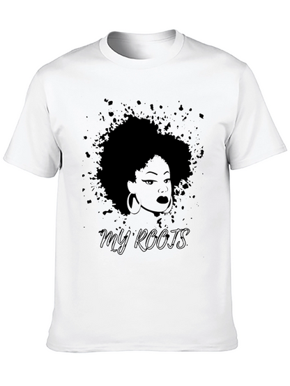 Camiseta Negra Mis Raíces con Diseño Afro