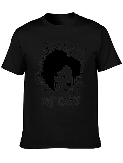 Camiseta Negra Mis Raíces con Diseño Afro