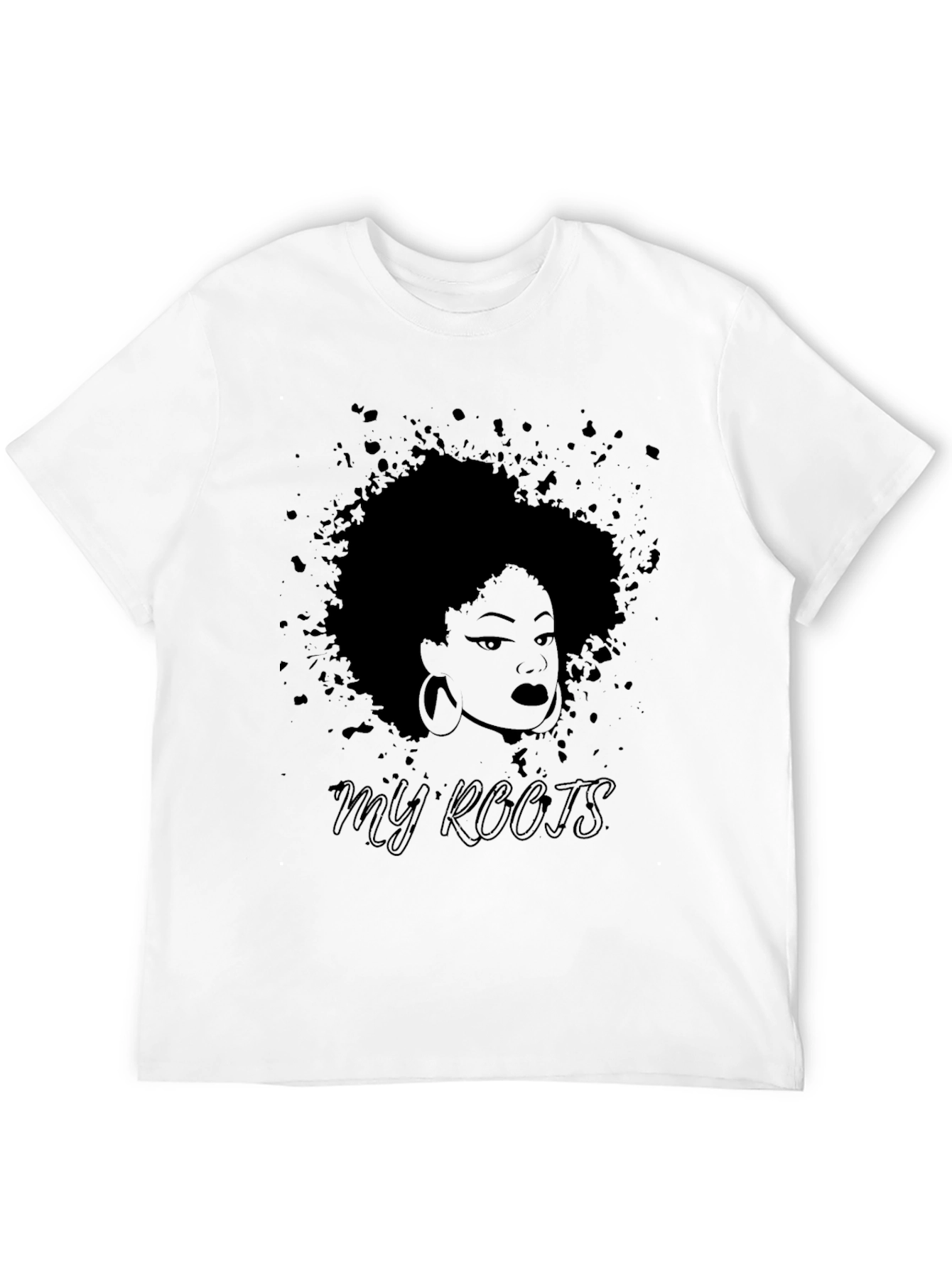 Camiseta Negra Mis Raíces con Diseño Afro