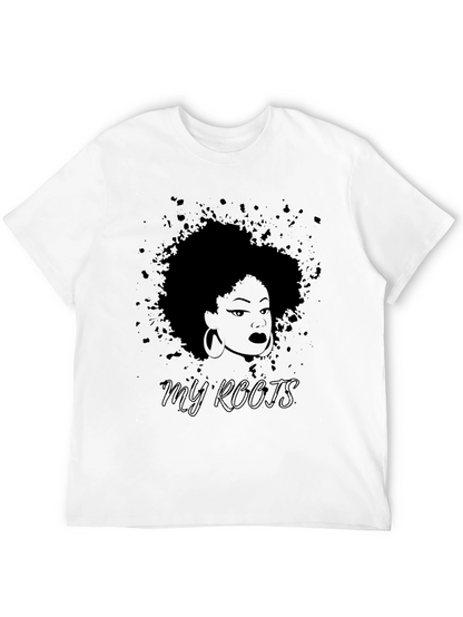 Camiseta Negra Mis Raíces con Diseño Afro