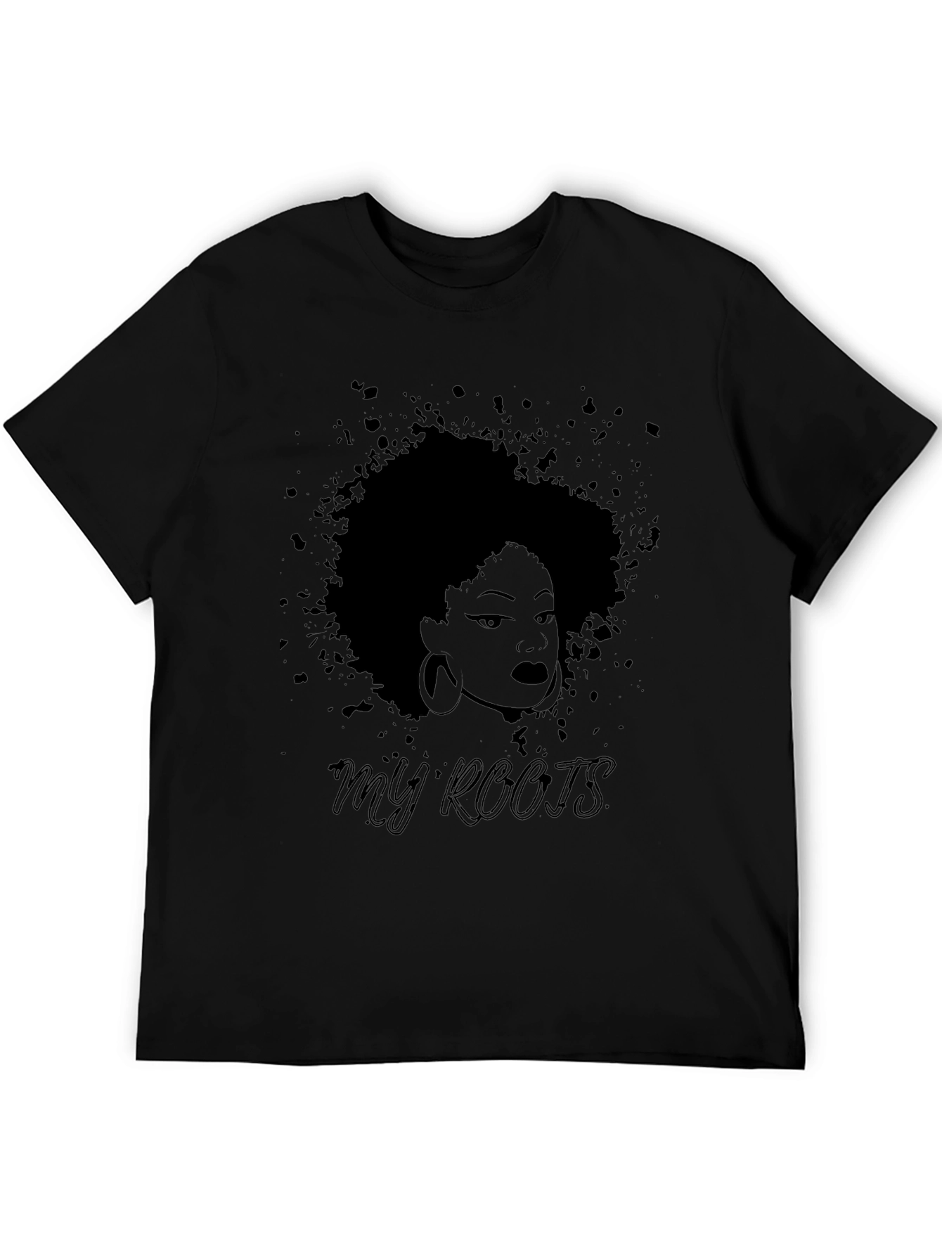 Camiseta Negra Mis Raíces con Diseño Afro