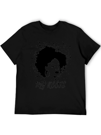 Camiseta Negra Mis Raíces con Diseño Afro