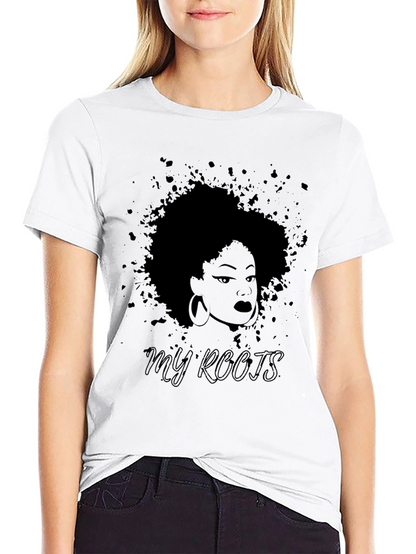 Camiseta Negra Mis Raíces con Diseño Afro