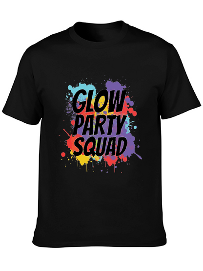Camiseta Negra Glow Party Squad Divertida