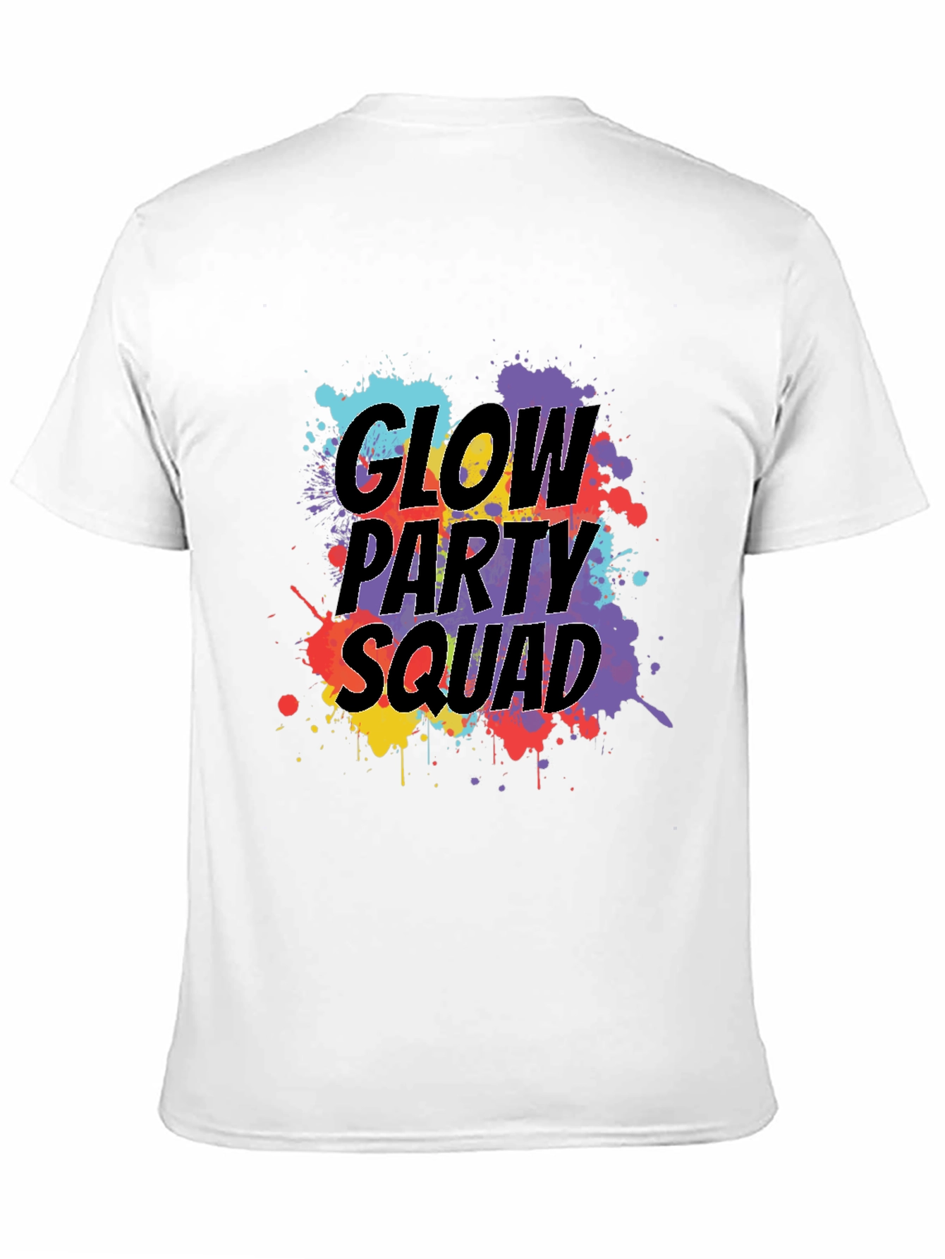 Camiseta Negra Glow Party Squad Divertida