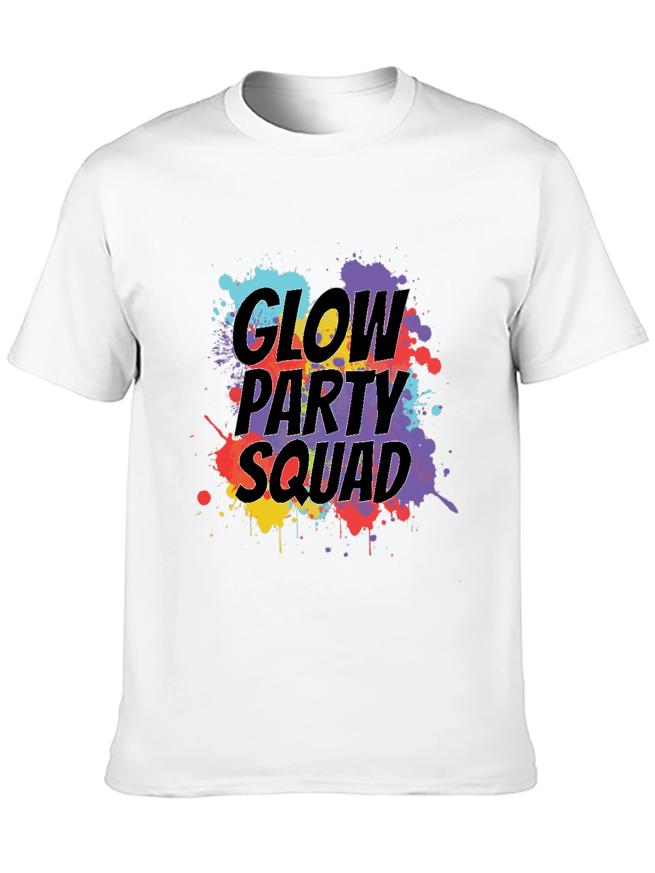 Camiseta Negra Glow Party Squad Divertida