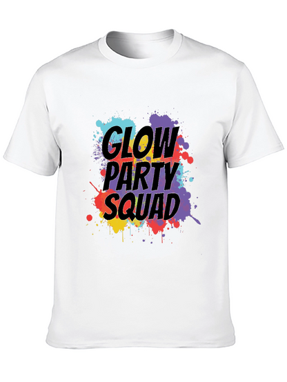 Camiseta Negra Glow Party Squad Divertida