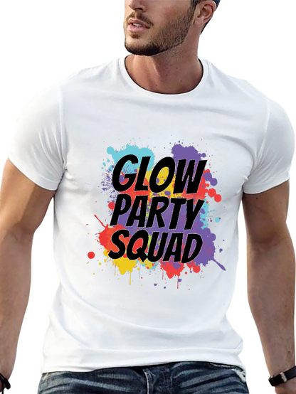 Camiseta Negra Glow Party Squad Divertida