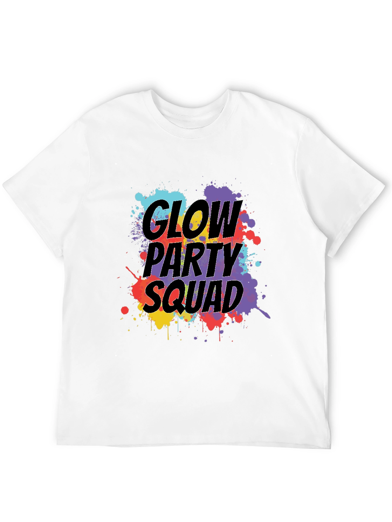 Camiseta Negra Glow Party Squad Divertida