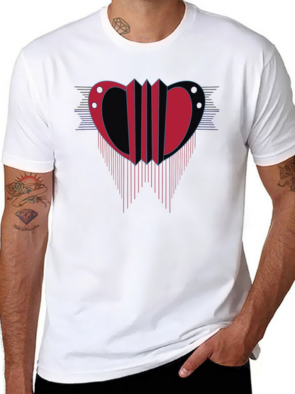 Camiseta Negra con Diseño Abstracto Rojo y Azul