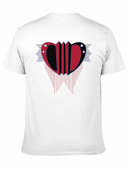 Camiseta Negra con Diseño Abstracto Rojo y Azul