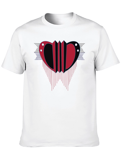 Camiseta Negra con Diseño Abstracto Rojo y Azul