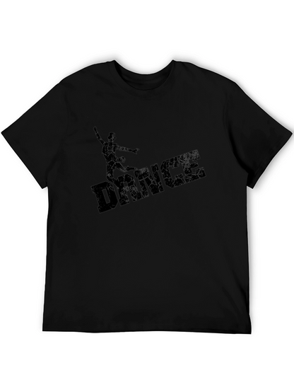 Camiseta Negra Hombre con Diseño Dance