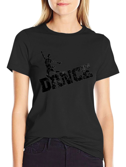 Camiseta Negra Hombre con Diseño Dance