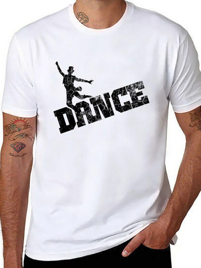 Camiseta Negra Hombre con Diseño Dance
