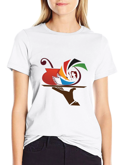 Camiseta Negra con Diseño Abstracto de Arte Moderno