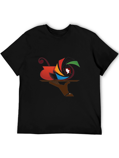 Camiseta Negra con Diseño Abstracto de Arte Moderno