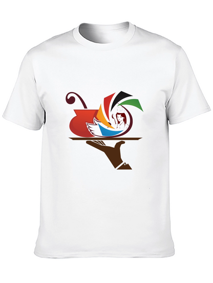 Camiseta Negra con Diseño Abstracto de Arte Moderno