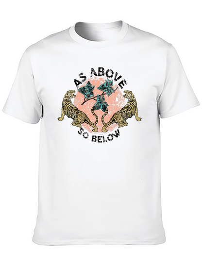 Camiseta Negra As Above So Below con Tigres