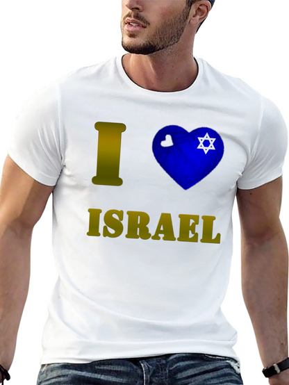 Camiseta Negra I <3 Israel para Hombre