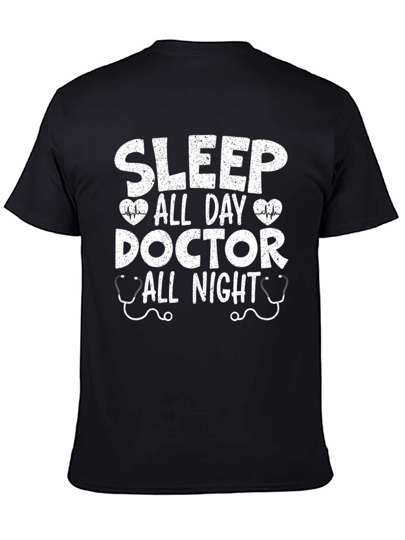 Camiseta Negra Doctor: Dormir Todo el Día