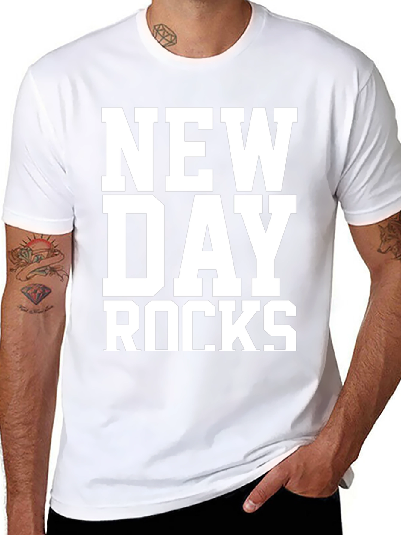 Camiseta Negra New Day Rocks para Hombre