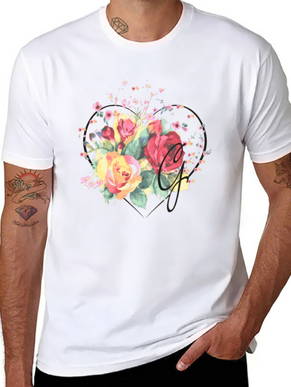 Camiseta Negra con Estampado Floral Acuarela