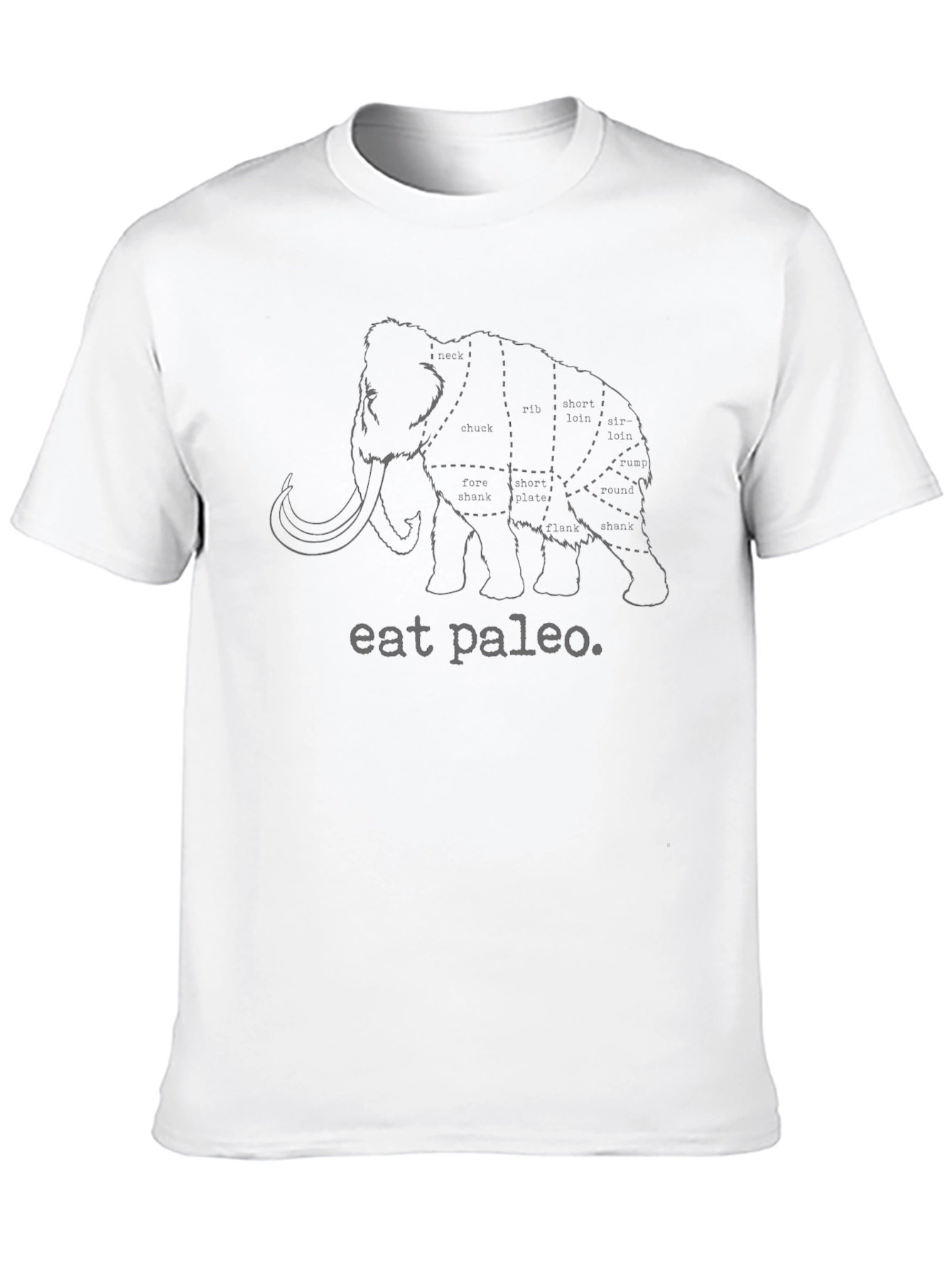 Camiseta Negra Eat Paleo con Diseño de Mamut