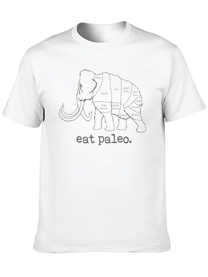 Camiseta Negra Eat Paleo con Diseño de Mamut