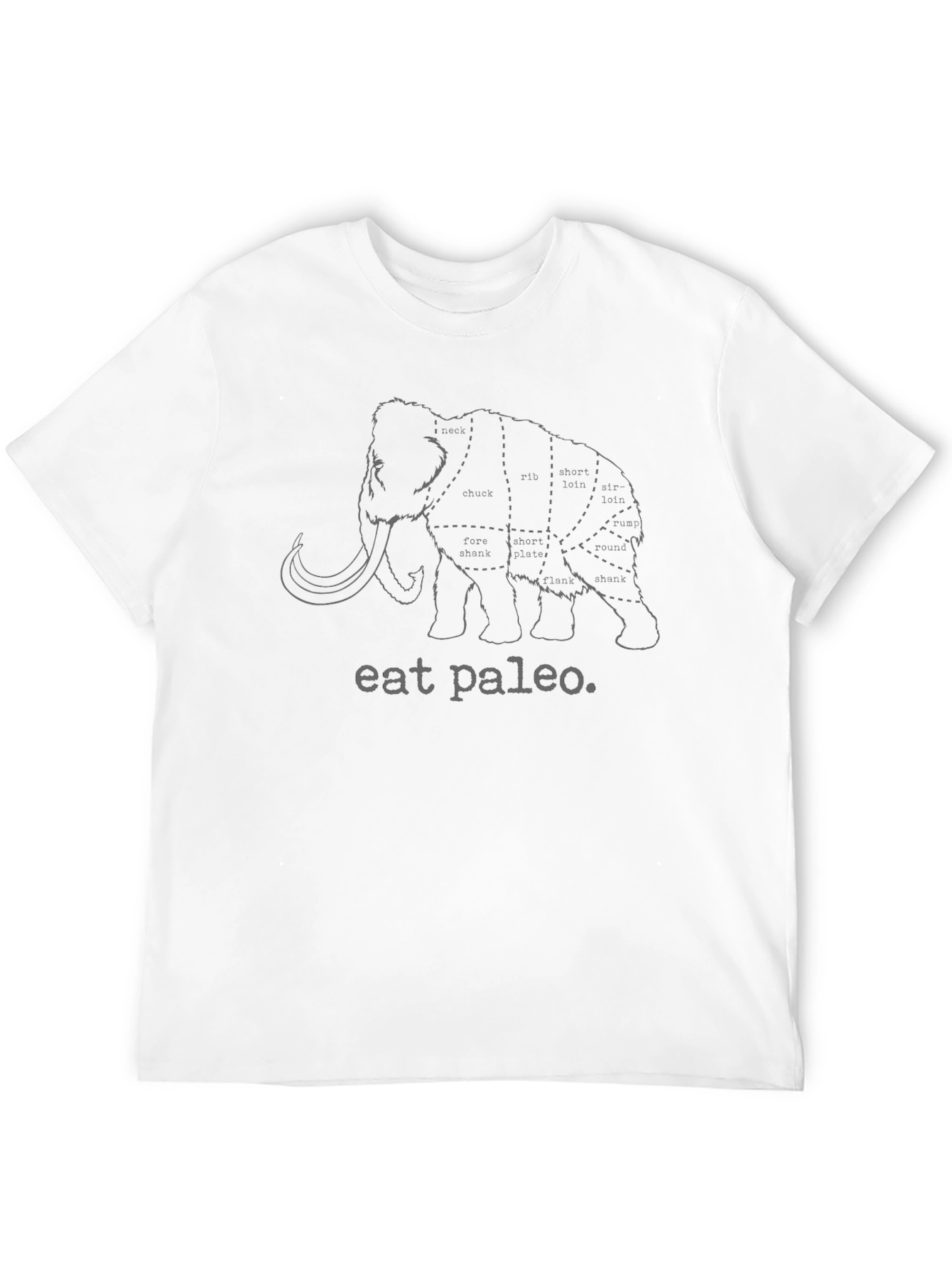 Camiseta Negra Eat Paleo con Diseño de Mamut