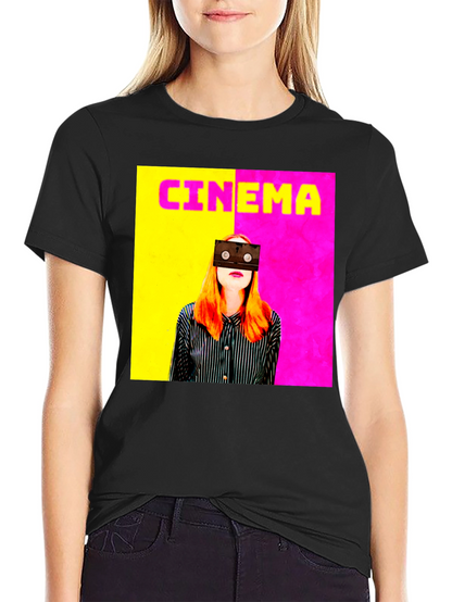 Camiseta Negra Cinema Mujer VHS